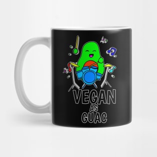 Vegan As Guac - Funny Avocado Cute Clipart Veggies - Musical Beats Drummer Mug